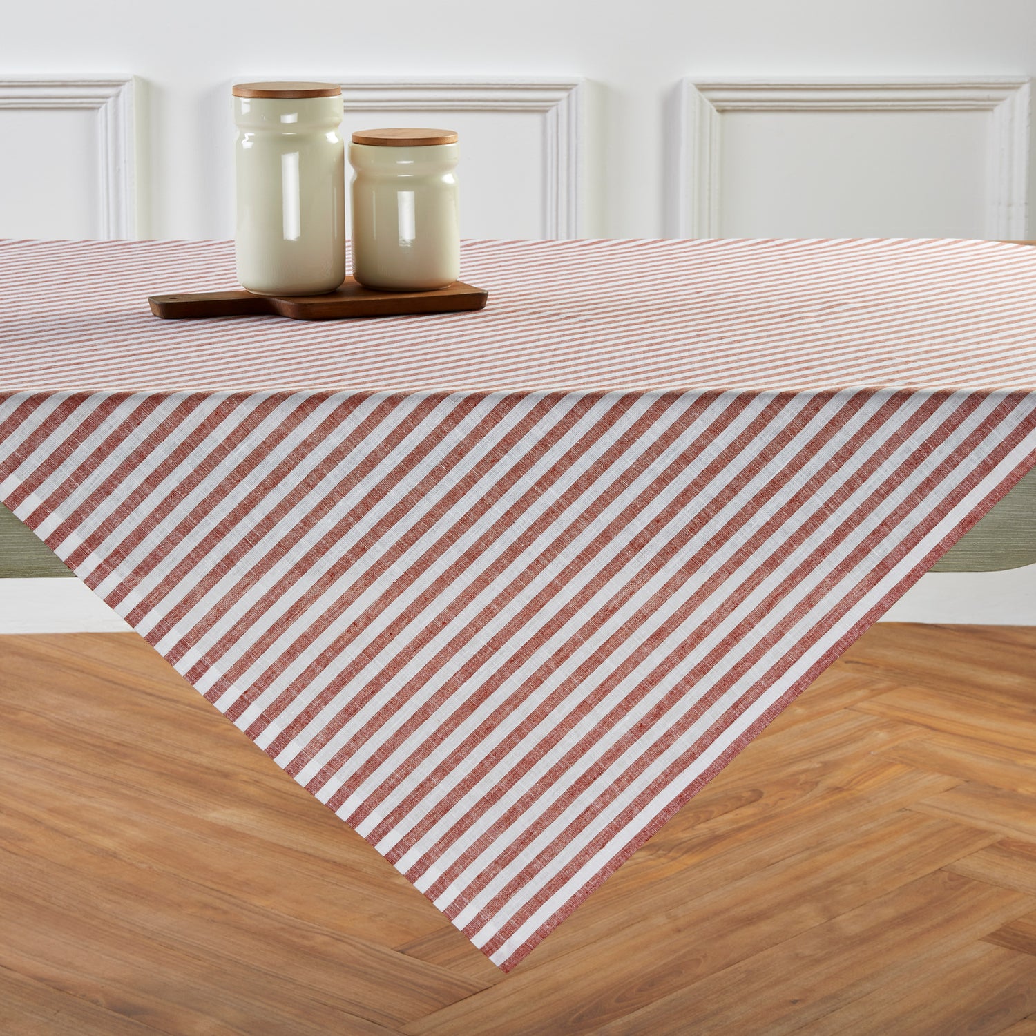 Cinnamon and White Amalfi Stripe