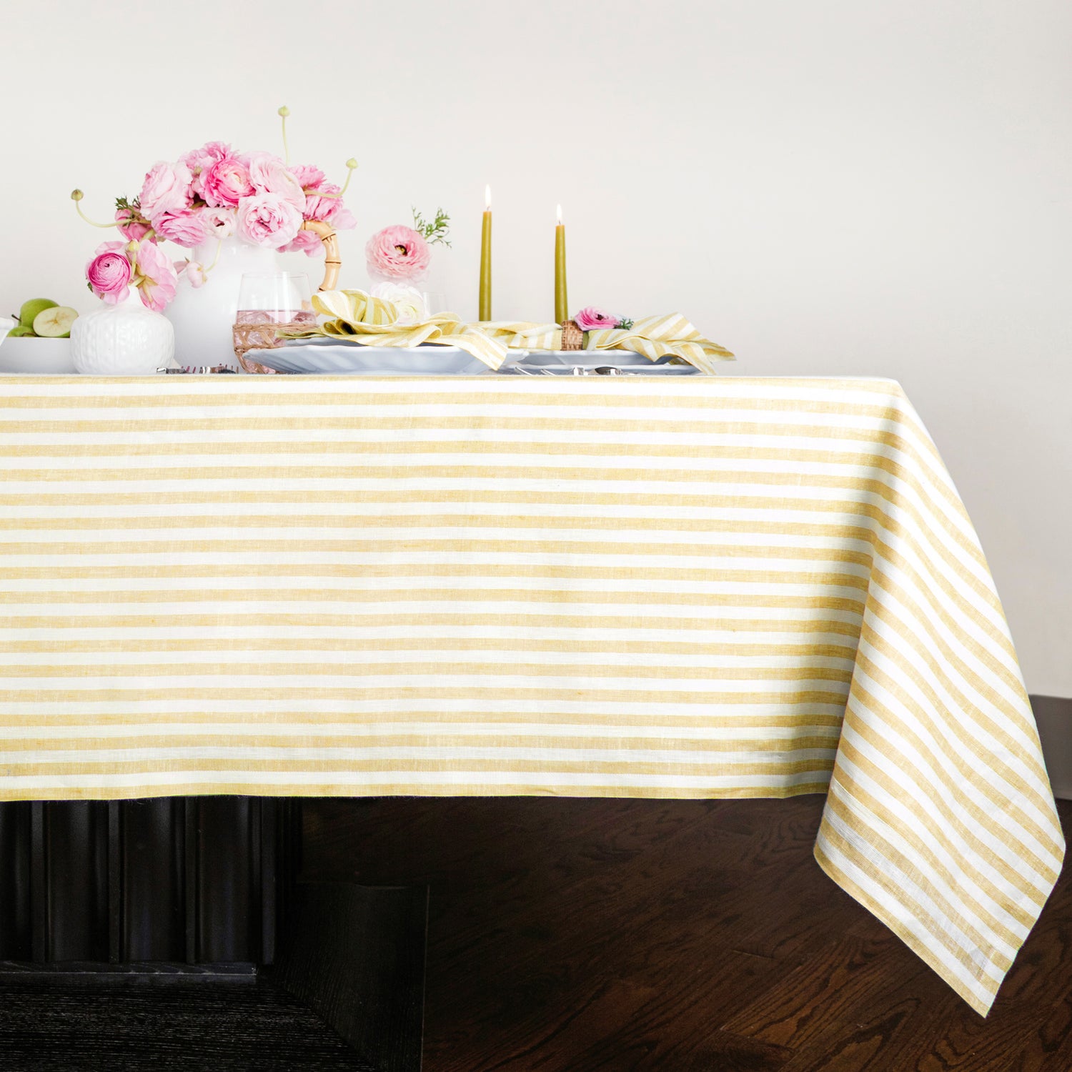 Primrose Yellow and White Amalfi Stripe