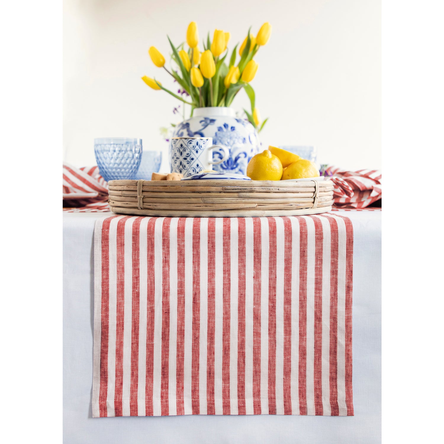 Red and White Amalfi Stripe