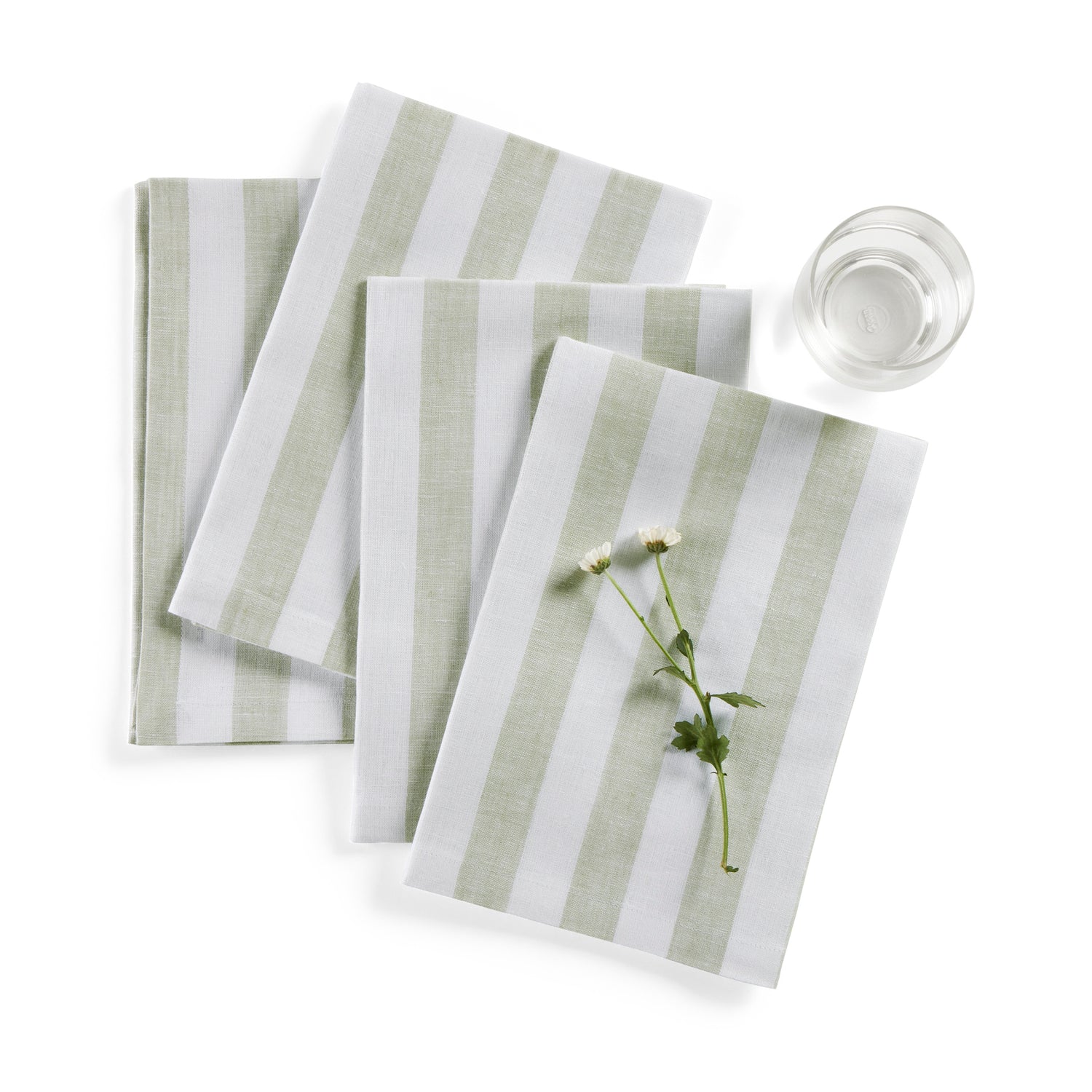 Sage and White Sorrento Stripe