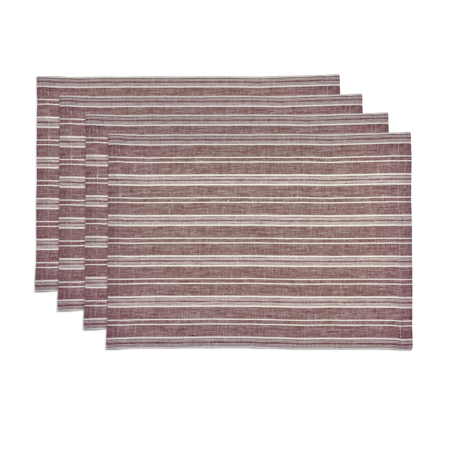 Burgundy and White Chelsea Stripe