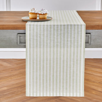 Sage and White Amalfi Stripe