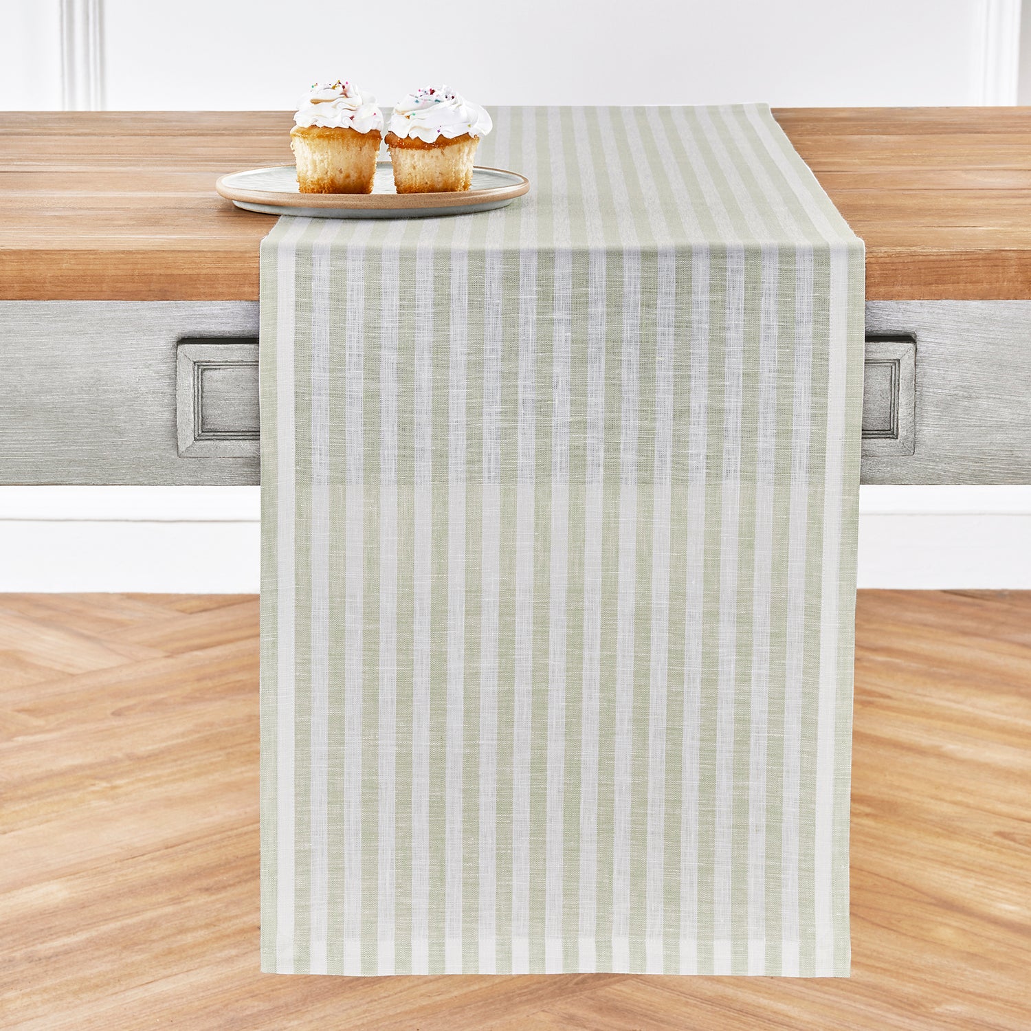 Sage and White Amalfi Stripe