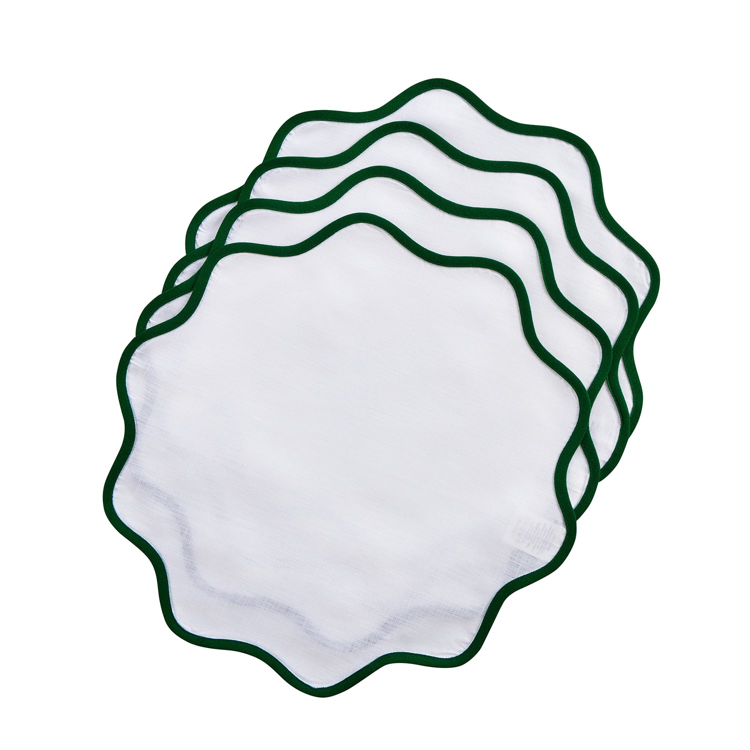 Garden Green and White Scallop Edge