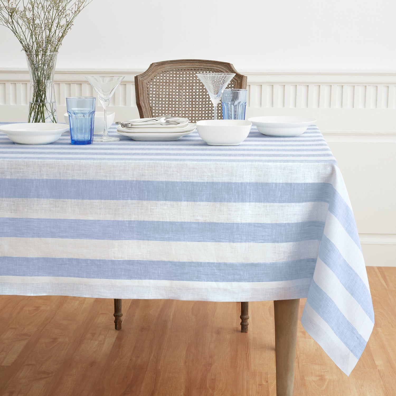 Sky Blue and White Cabana Stripe