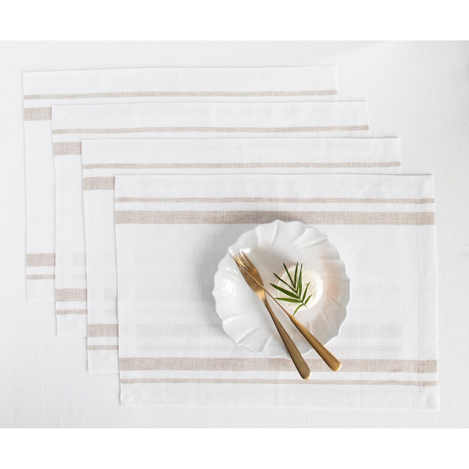 Natural and White French Stripe 4677538349098